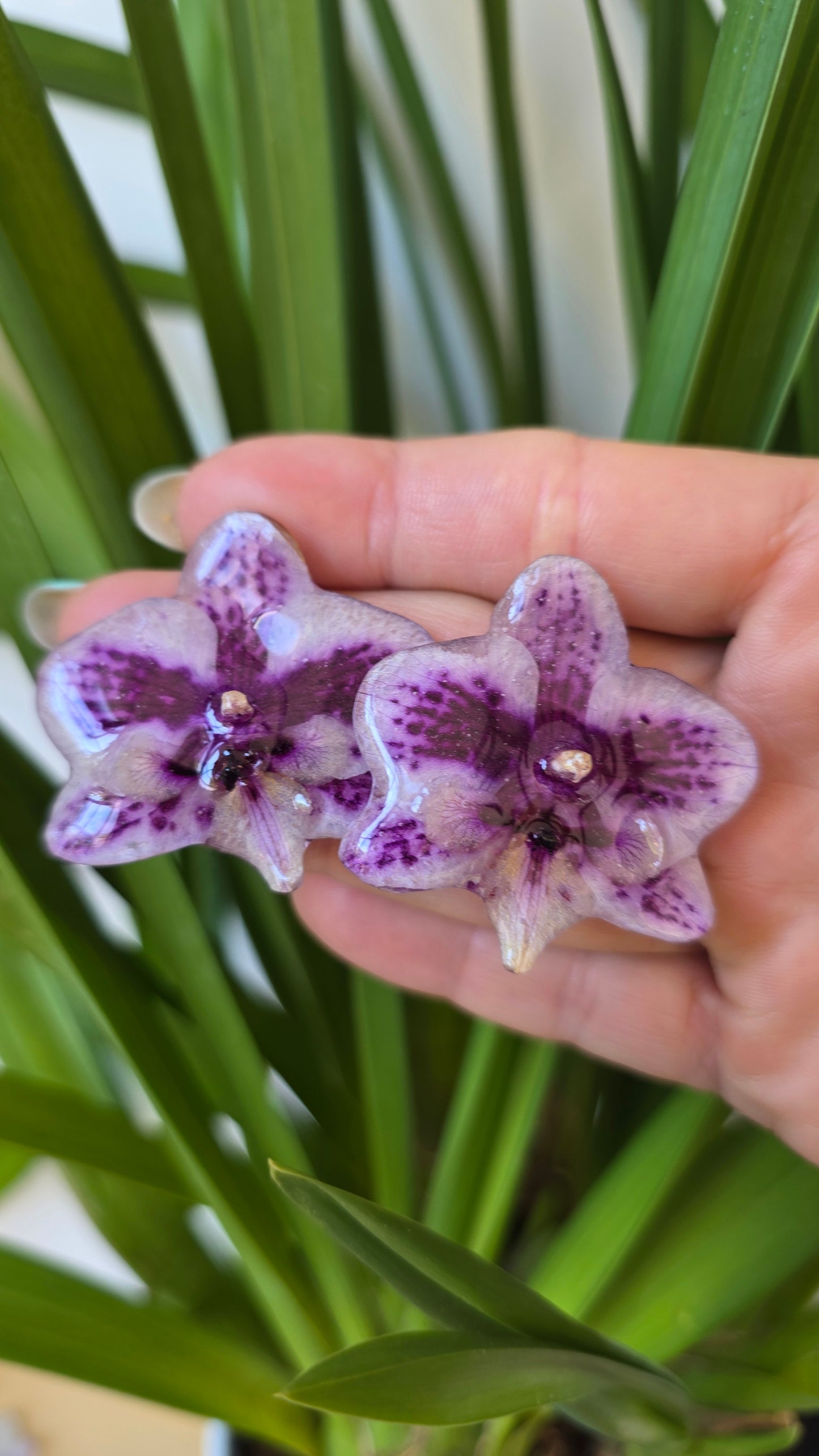 Pendientes orquidea mini