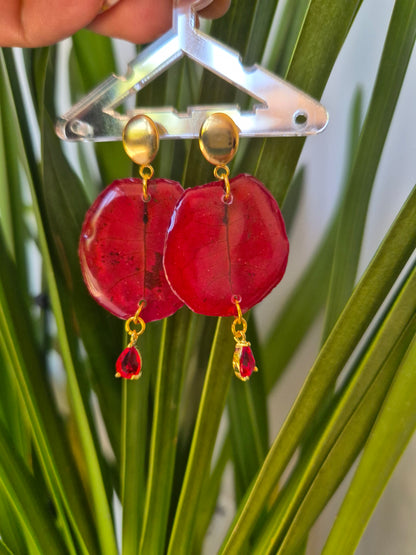 Pendientes buganvilla roja