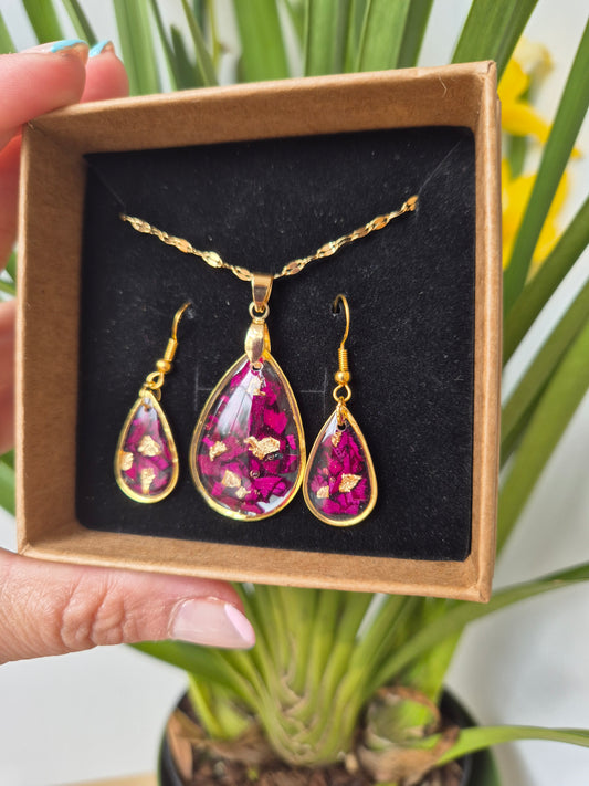 Conjunto pétalos de rosa