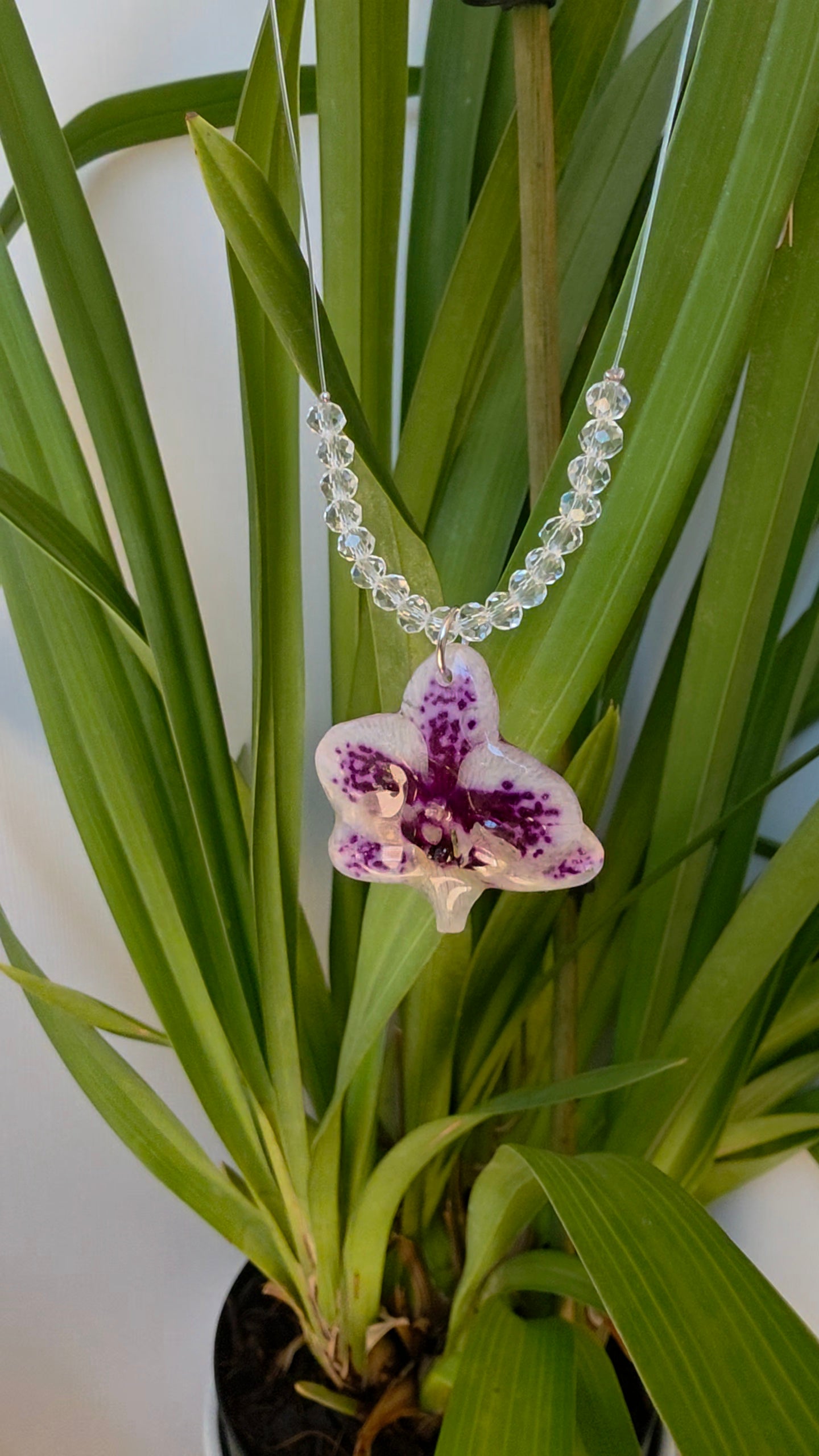 Collar Orquídea Mini Phalaenopsis y destellos