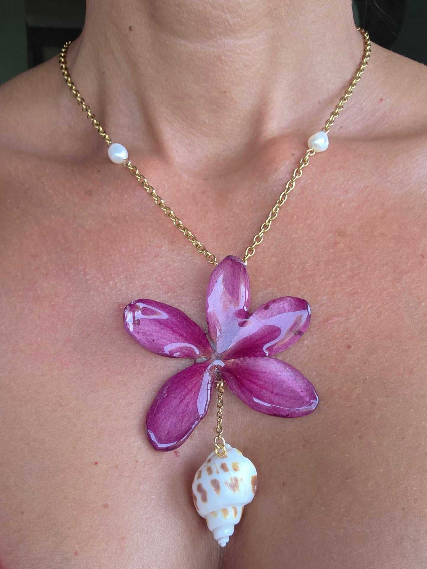Collar Plumeria Rosa