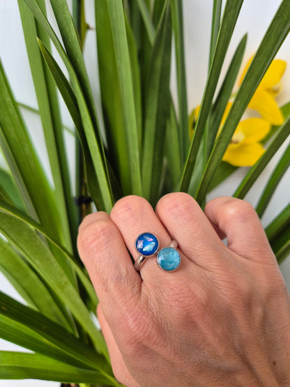 Anillo doble marino plateado