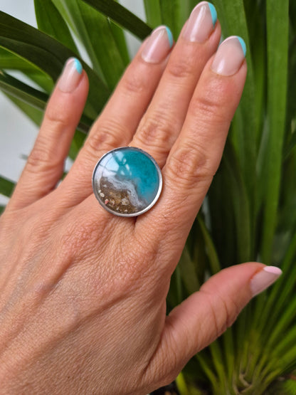 Anillo ajustable marino redondo