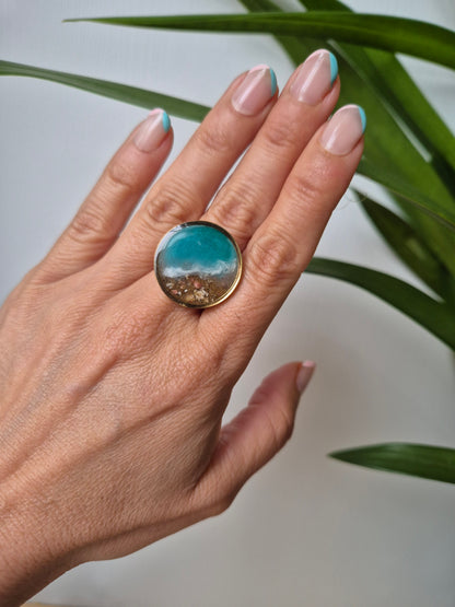 Anillo ajustable marino redondo