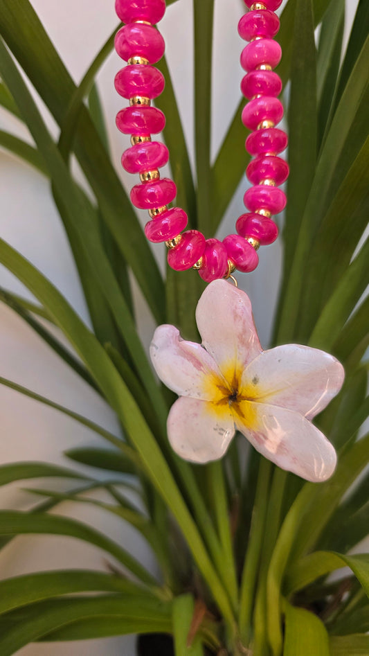 Collar Plumeria Blanca