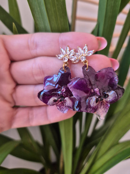 Pendientes orquídea mini