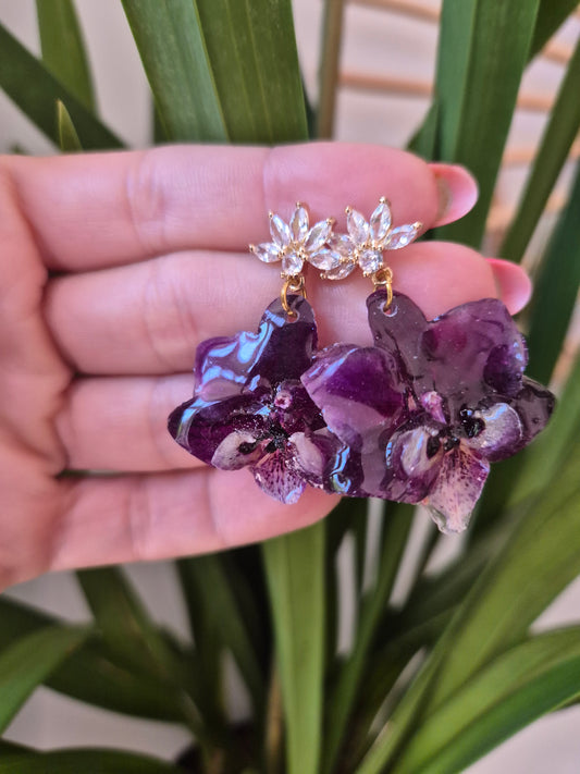 Pendientes orquídea mini
