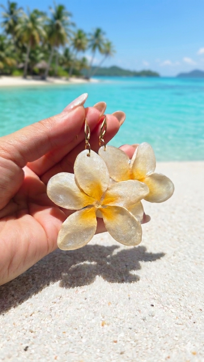 Pendientes flor Plumeria