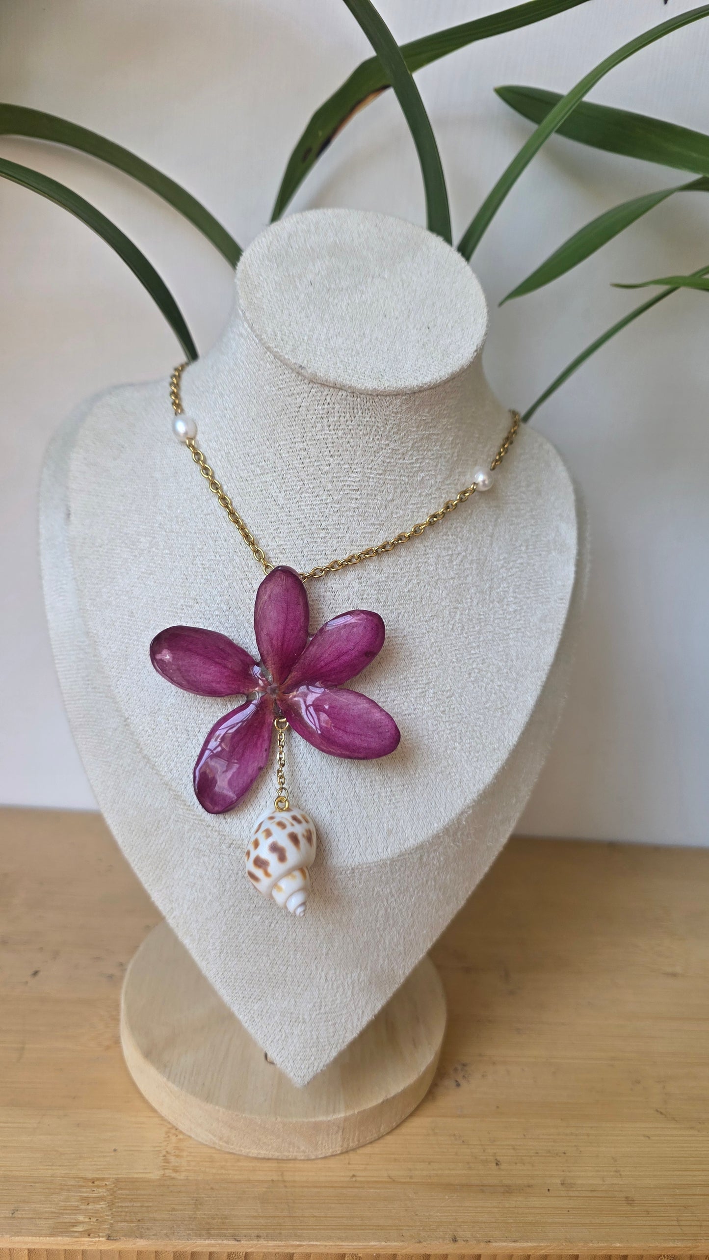 Collar Plumeria Rosa