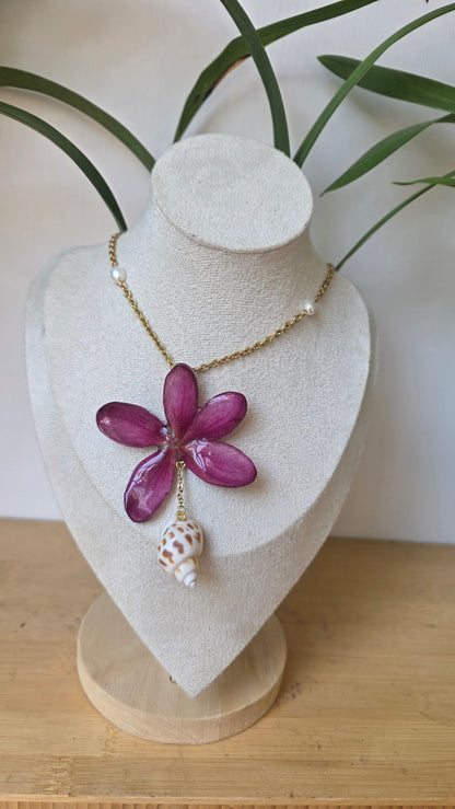 Collar Plumeria Rosa