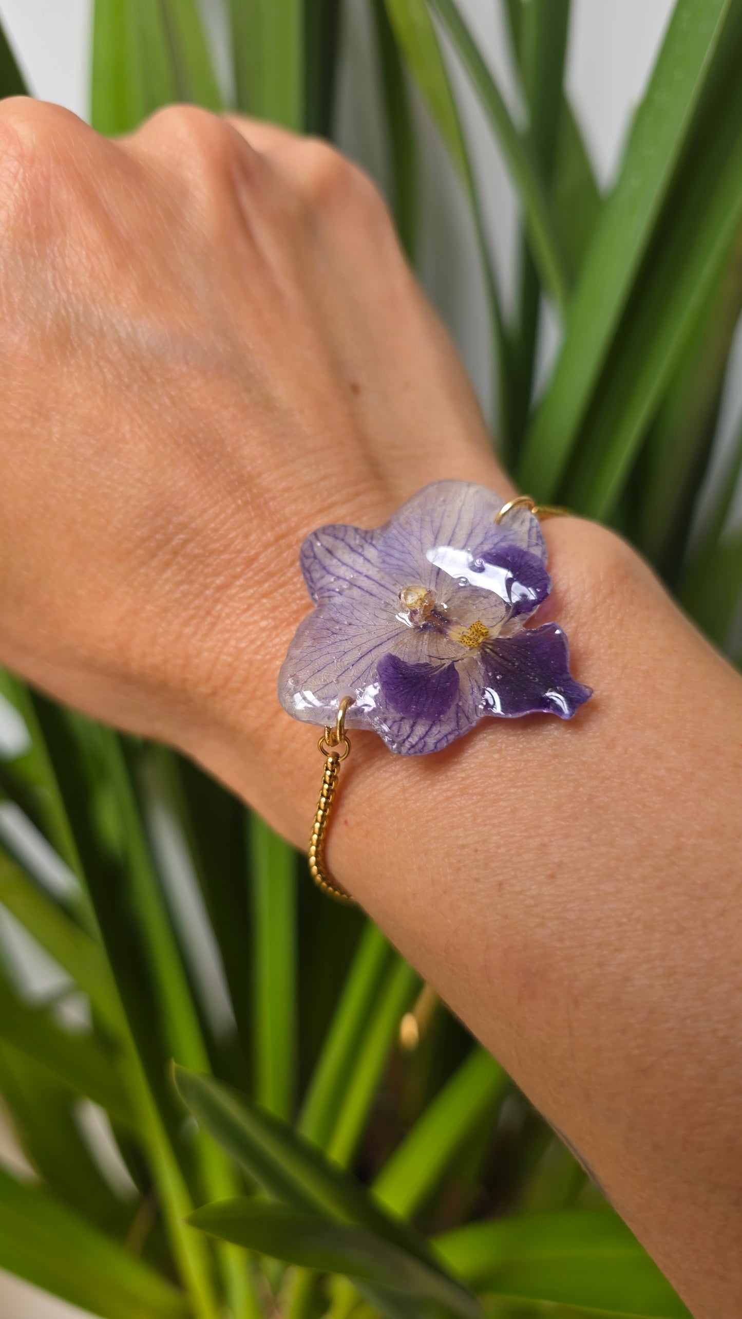Pulsera regulable orquidea