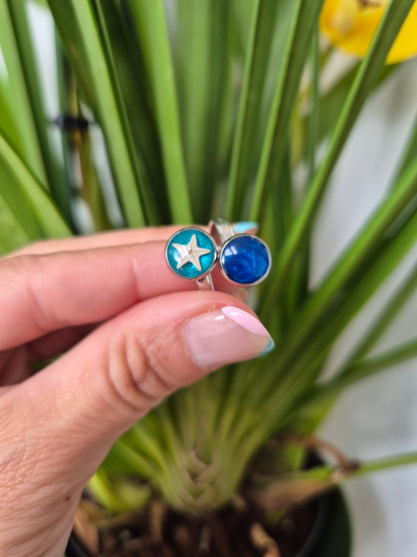 Anillo doble marino plateado