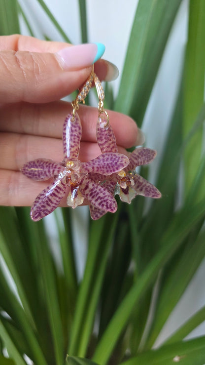 Pendientes orquídea exótica